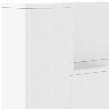 Kopfteil-Schrank mit LED Weiß Holzwerkstoff
