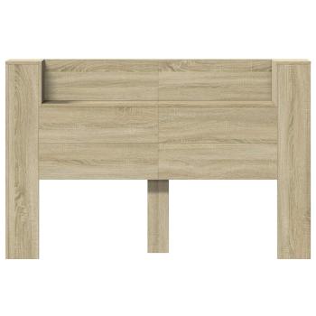 ARDEBO.de - Kopfteil-Schrank mit LED mit Regal Sonoma 160 x 16,5 x 103,5 cm