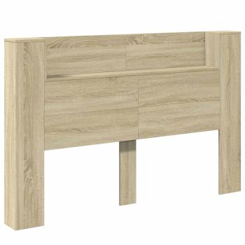 Kopfteil-Schrank mit LED mit Regal Sonoma 160 x 16,5 x 103,5 cm