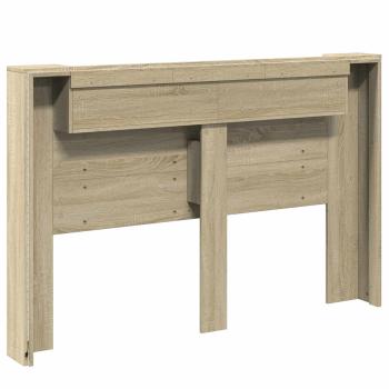 Kopfteil-Schrank mit LED Sonoma Holzwerkstoff