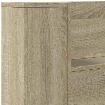 Kopfteil-Schrank mit LED Sonoma Holzwerkstoff