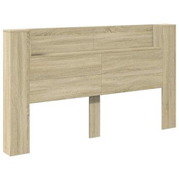 Kopfteil-Schrank mit LED mit Regal Sonoma 180 x 16,5 x 103,5 cm