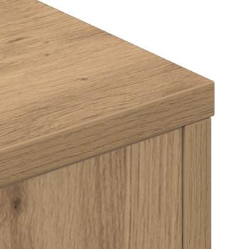 Kopfteil-Schrank mit LED Kunsthandwerk Eiche Holzwerkstoff