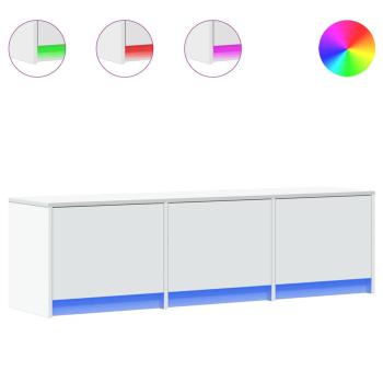 TV-Schränk mit LED Weiß 140 x 34 x 40 cm Holzwerkstoff