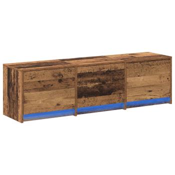 TV-Schränk mit LED Altholz 140 x 34 x 40 cm Holzwerkstoff