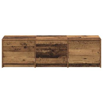 TV-Schränk mit LED Altholz 140 x 34 x 40 cm Holzwerkstoff