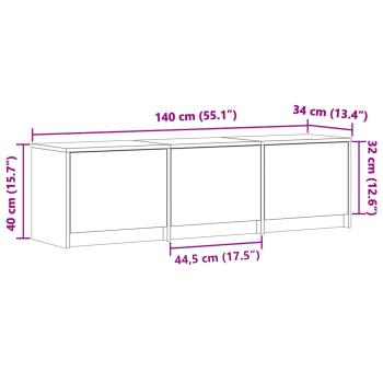 TV-Schränk Geräucherte Eiche 140 x 34 x 40 cm Holzwerkstoff