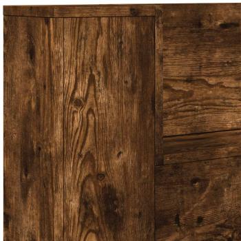 Kopfteil-Schrank mit LED Geräucherte Eiche Holzwerkstoff