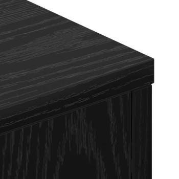 Kopfteil-Schrank mit LED Schwarze Eiche Holzwerkstoff