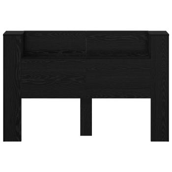 Kopfteil-Schrank mit LED Schwarz Eichen-Optik Holzwerkstoff