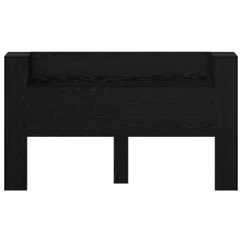 Kopfteil-Schrank mit LED Schwarze Eiche Holzwerkstoff