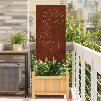 ARDEBO.de - Garten Sichtschutz-Leinwand Rostig 50 x 140 cm Wetterfeststahl