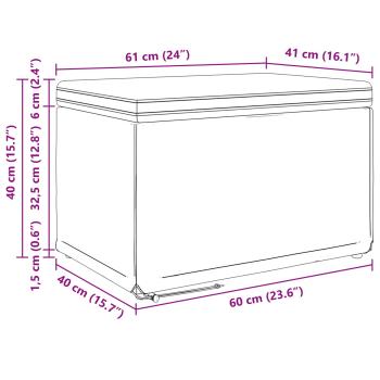 Hocker Dunkelgrau 61 x 41 x 40 cm Stoff und Pressholz