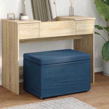 ARDEBO.de - Hocker Blau 61 x 41 x 40 cm Stoff und Pressholz