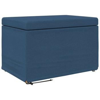 Hocker Blau 61 x 41 x 40 cm Stoff und Pressholz