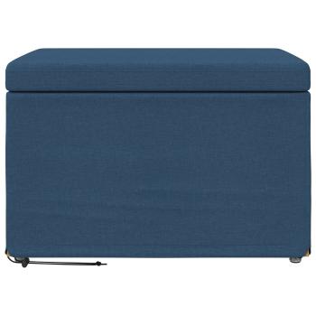 Hocker Blau 61 x 41 x 40 cm Stoff und Pressholz