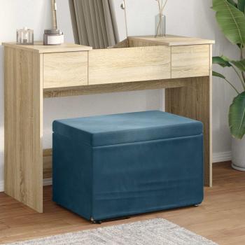 ARDEBO.de - Hocker Blau 61 x 41 x 40 cm Samt und Engineering Holz