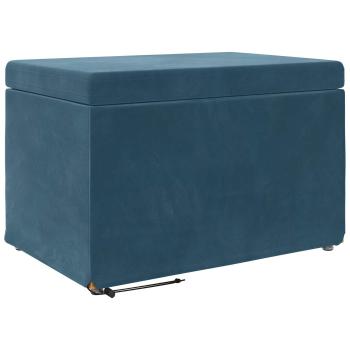 Hocker Blau 61 x 41 x 40 cm Samt und Engineering Holz