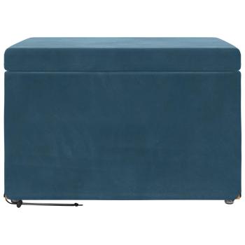 Hocker Blau 61 x 41 x 40 cm Samt und Engineering Holz