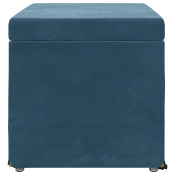 Hocker Blau 61 x 41 x 40 cm Samt und Engineering Holz
