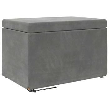 Hocker Dunkelgrau 61 x 41 x 40 cm Samt und Engineering Holz