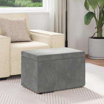 Hocker Dunkelgrau 61 x 41 x 40 cm Samt und Engineering Holz