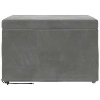 Hocker Dunkelgrau 61 x 41 x 40 cm Samt und Engineering Holz