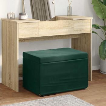 ARDEBO.de - Hocker Dunkelgrün 61 x 41 x 40 cm Samt und Engineering Holz