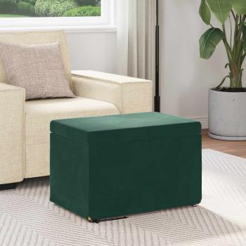 Hocker Dunkelgrün 61 x 41 x 40 cm Samt und Engineering Holz