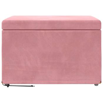 ARDEBO.de - Hocker Rosa 61 x 41 x 40 cm Samt und Engineering Holz