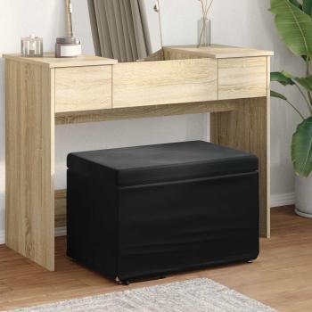 ARDEBO.de - Hocker Schwarz 61 x 41 x 40 cm Samt und Engineering Holz