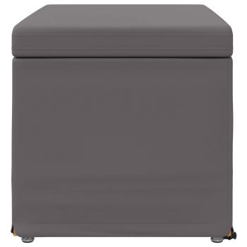 Hocker Grau 61 x 41 x 40 cm Kunstleder und Engineering Holz