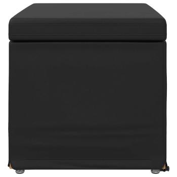 Hocker Schwarz 61 x 41 x 40 cm Kunstleder und Engineering Holz