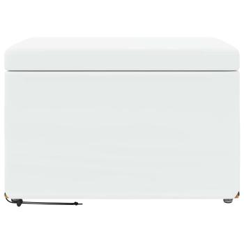 Hocker Weiß 61 x 41 x 40 cm Kunstleder und Engineering Holz