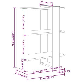 Bücherregal Altholz 52 x 25 x 71,5 cm Holzwerkstoff