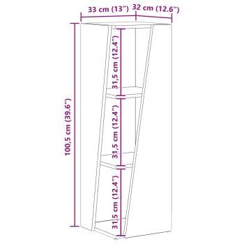Seitenregal Sonoma-Eiche 33 x 32 x 100,5 cm Holzwerkstoff