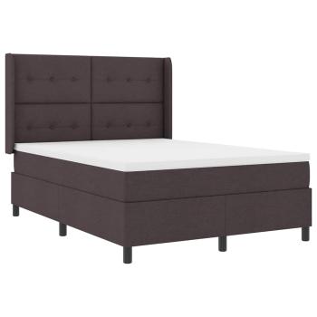LED Boxspringbett mit Matratze Dunkelbraun 160 x 200 cm Stoff
