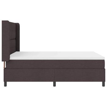 LED Boxspringbett mit Matratze Dunkelbraun 160 x 200 cm Stoff