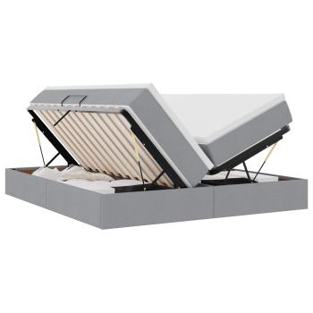 Aufbewahrungsbett mit Matratze Hellgrau 200 x 200 cm Polyester