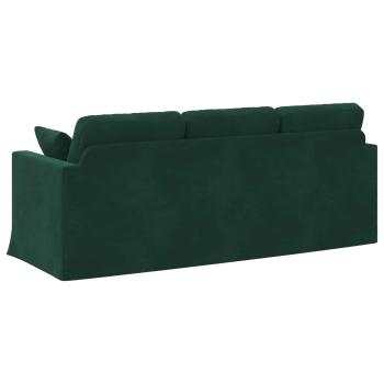 ARDEBO.de - Sofa 180cm Dunkelgrün Metall