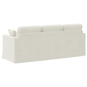 ARDEBO.de - Sofa 180cm Creme Metall