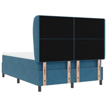 Boxspringbett mit Matratze Dunkelblau 200 x 140 cm Polyester
