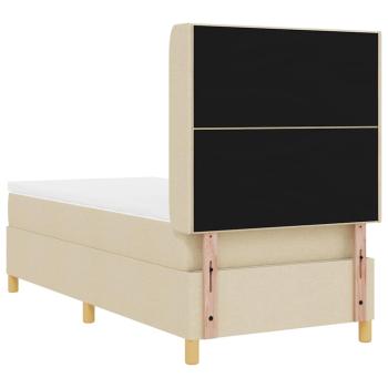 ARDEBO.de - Boxspringbett mit Matratze Creme 100 x 200 cm Stoff