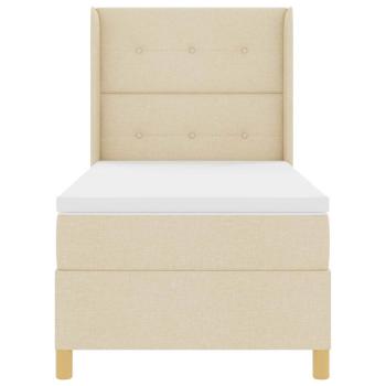 Boxspringbett mit Matratze Creme 100 x 200 cm Stoff