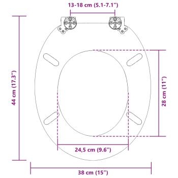 Toilettensitz 2 pcs Braun 44 x 38 cm MDF-Platte