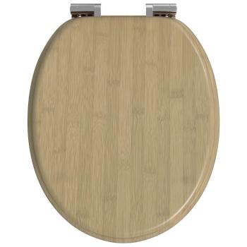 Toilettensitz 2 pcs Heller Bambusfarbton 44 x 38 cm MDF-Platte