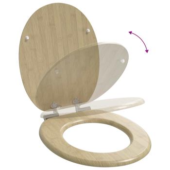Toilettensitz 2 pcs Heller Bambusfarbton 44 x 38 cm MDF-Platte