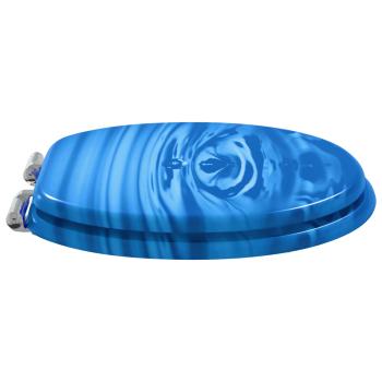 Toilettensitz 2 pcs Blauer Tropfen 44 x 38 cm MDF-Platte