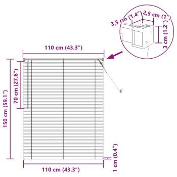 Venetianer Jalousie Hellbraun mit Muster 150 x 110 cm PVC