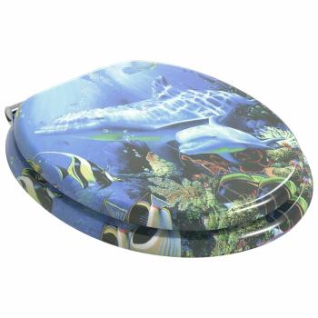 Toilettensitz Blau 44 x 38 cm MDF-Platte